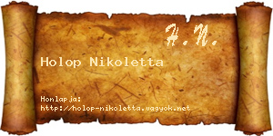 Holop Nikoletta névjegykártya