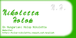 nikoletta holop business card